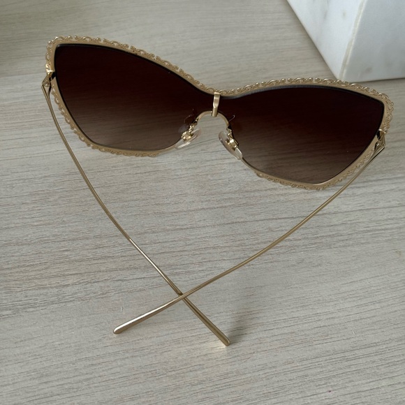 Dolce & Gabbana Gold and Brown Sunglasses main image 2